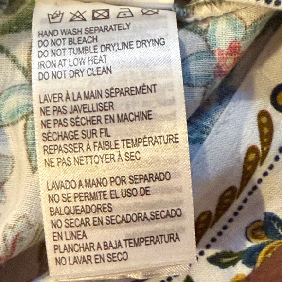 Farm Rio Botanical Off White Long Sleeve Romper Size Small NWT - Picture 14 of 16